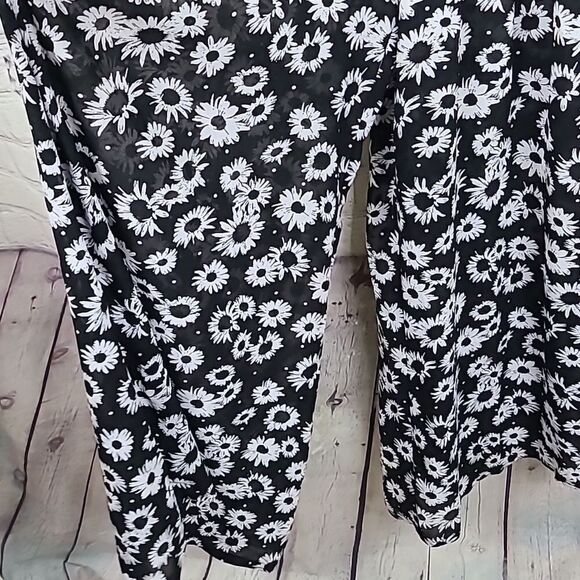Want & Need Floral Strapless Jumpsuit Black Wide Leg Palazzo Pants Floral Print - Picture 5 of 9